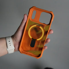 iPhone 17 Pro Max Rugged Armor MagSafe Case with Metal Kickstand