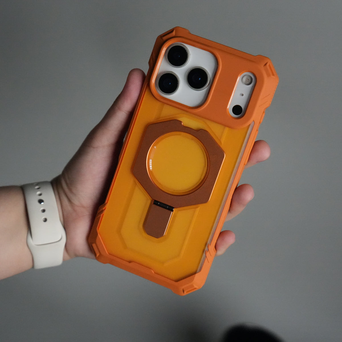 iPhone 17 Pro Max Rugged Armor MagSafe Case with Metal Kickstand