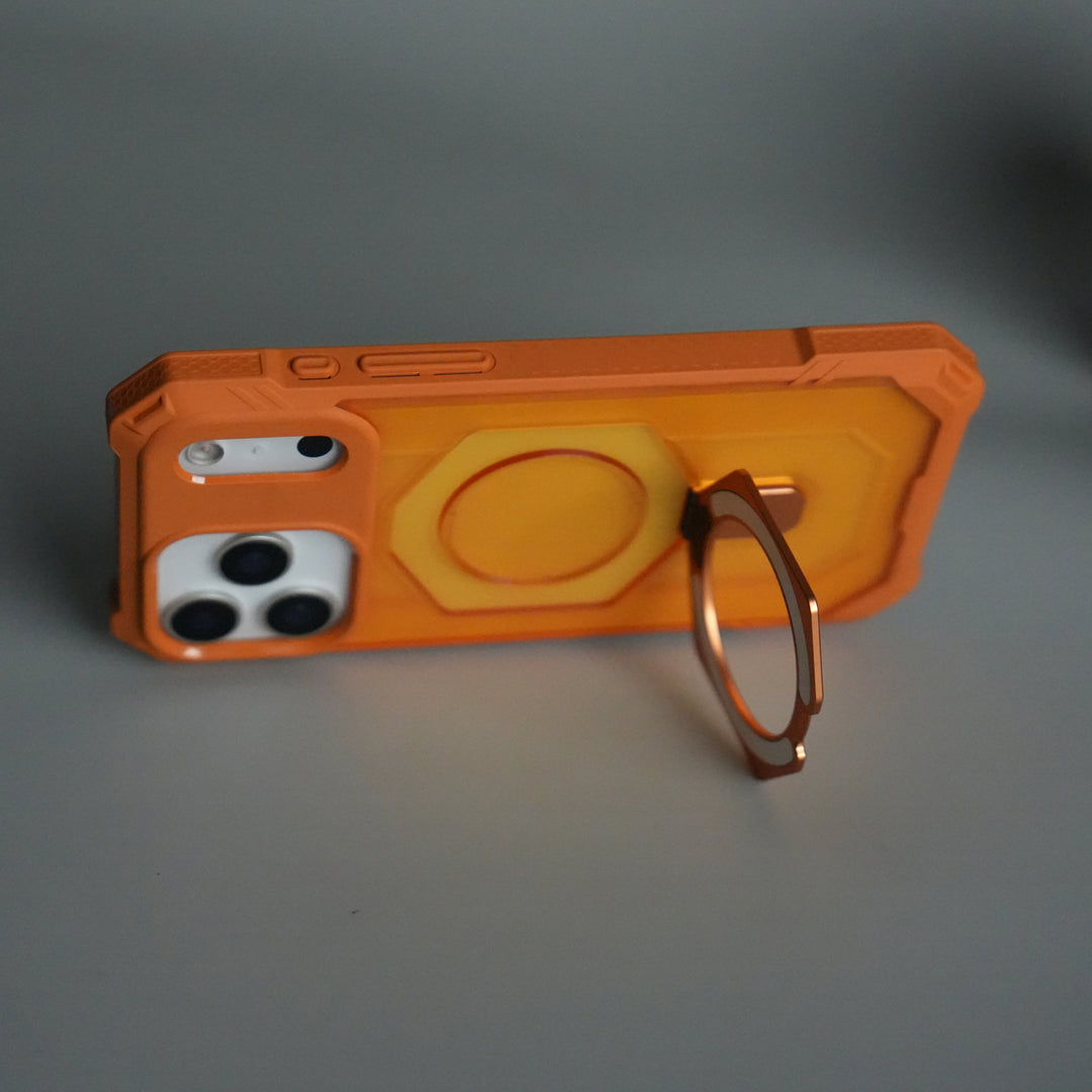 iPhone 17 Pro Rugged Armor MagSafe Case with Metal Kickstand