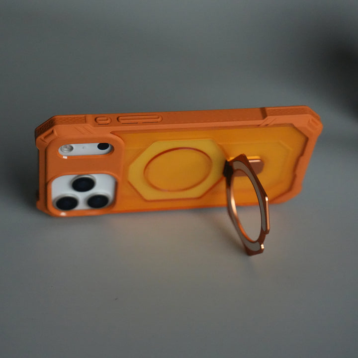 iPhone 17 Pro Rugged Armor MagSafe Case with Metal Kickstand