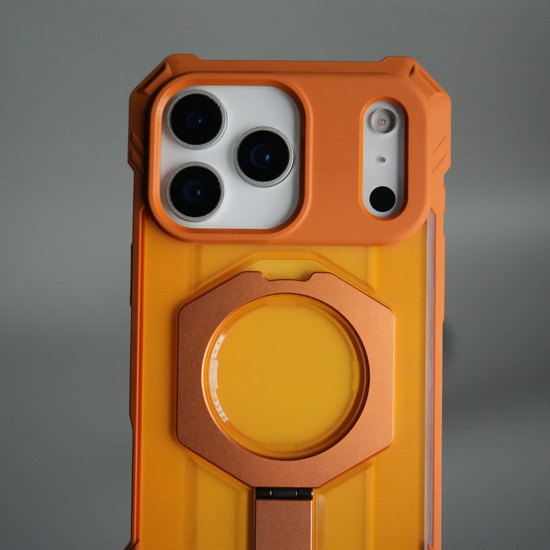 iPhone 17 Pro Rugged Armor MagSafe Case with Metal Kickstand