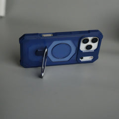 iPhone 17 Pro Max Rugged Armor MagSafe Case with Metal Kickstand