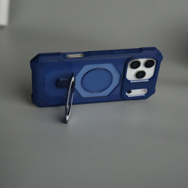 iPhone 17 Pro Rugged Armor MagSafe Case with Metal Kickstand