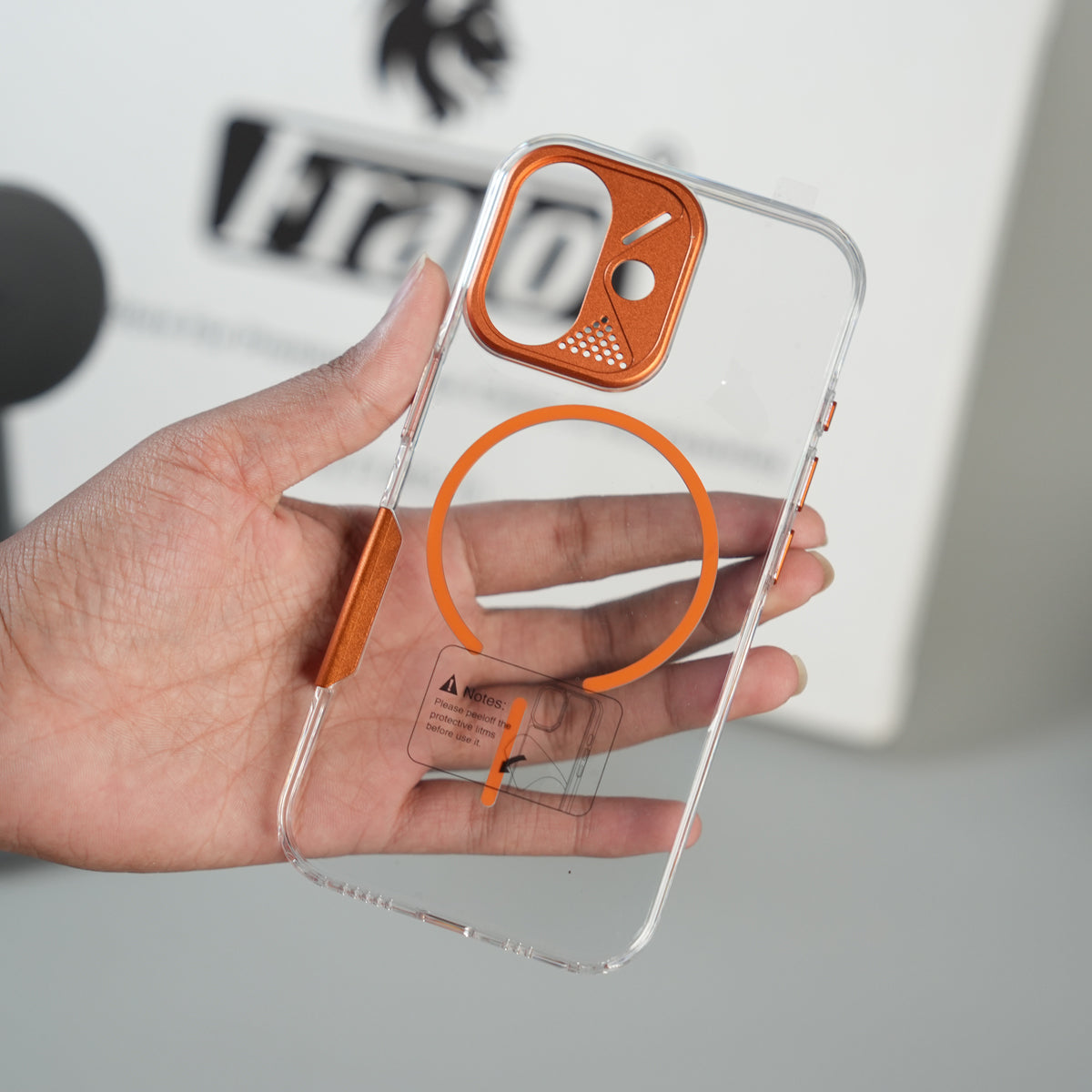 iPhone 17 Frosted MagSafe Case with Metallic Camera Frame