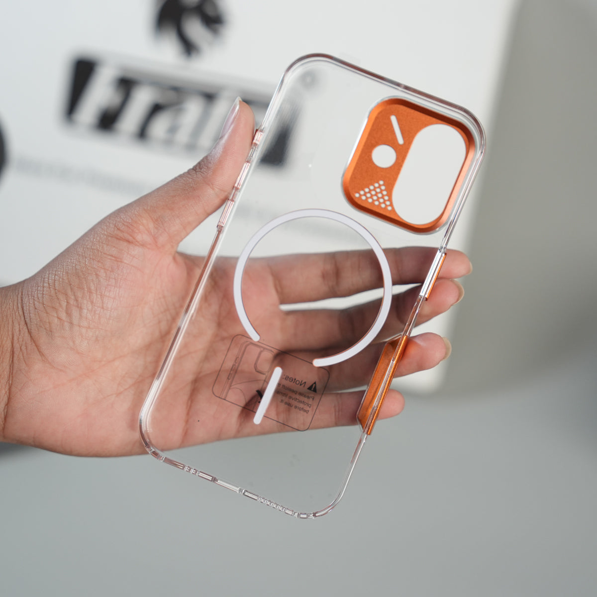 iPhone 17 Frosted MagSafe Case with Metallic Camera Frame