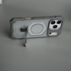 iPhone 17 Pro Max Rugged Armor MagSafe Case with Metal Kickstand