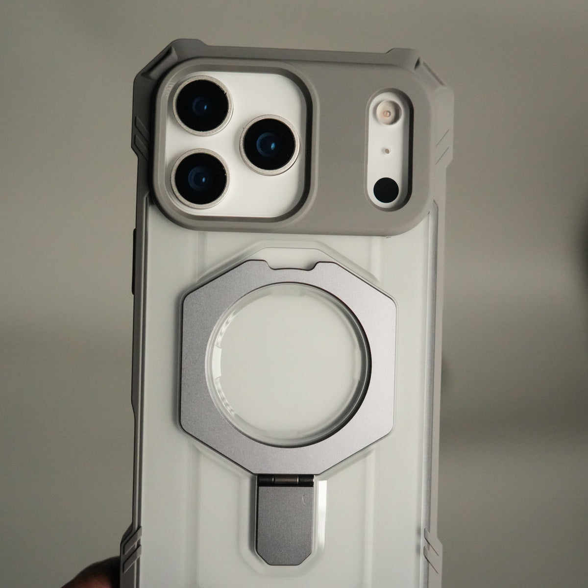 iPhone 17 Pro Max Rugged Armor MagSafe Case with Metal Kickstand