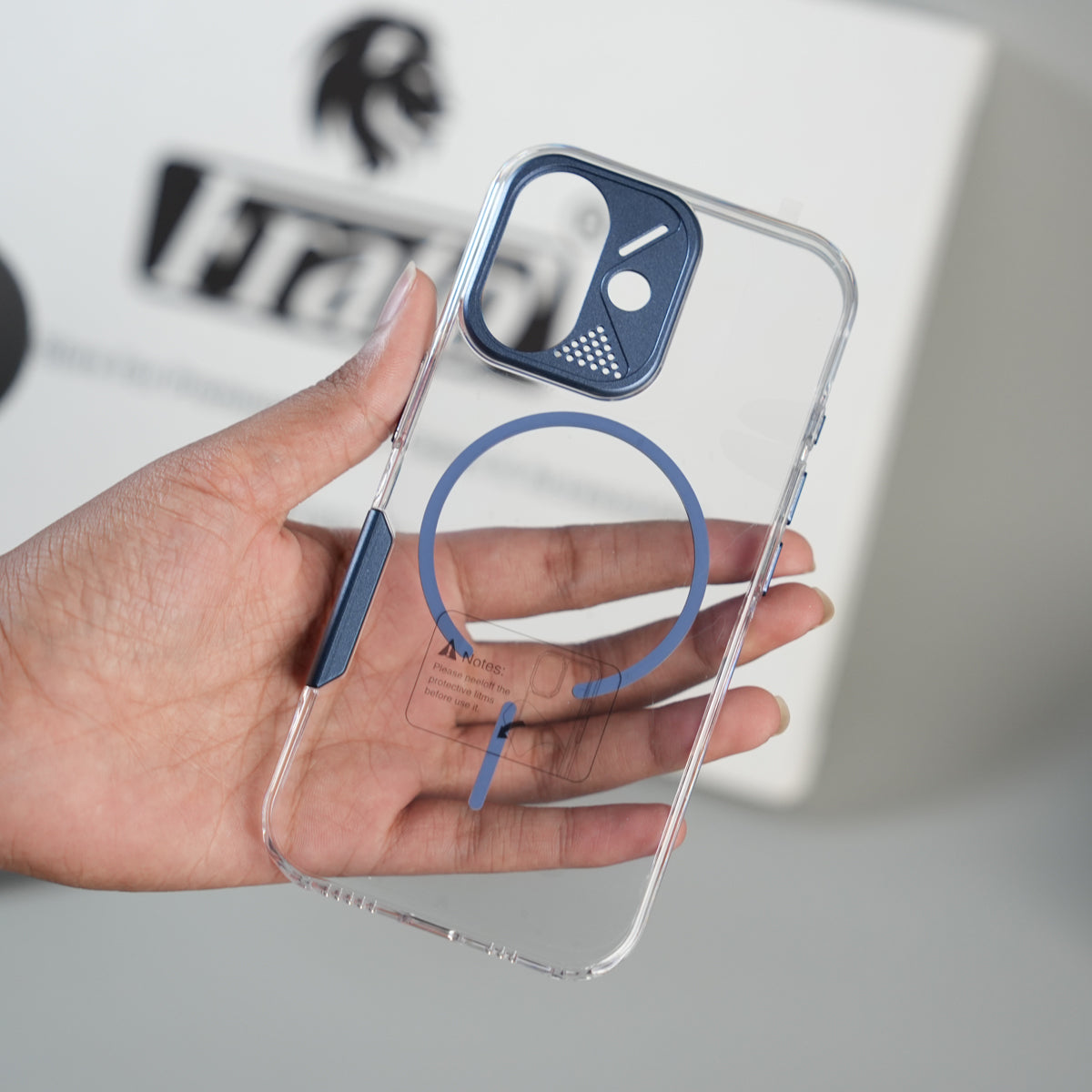 iPhone 17 Frosted MagSafe Case with Metallic Camera Frame