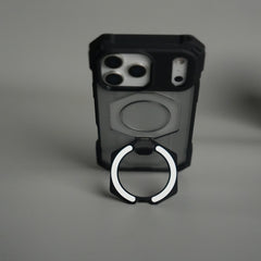 iPhone 17 Pro Max Rugged Armor MagSafe Case with Metal Kickstand