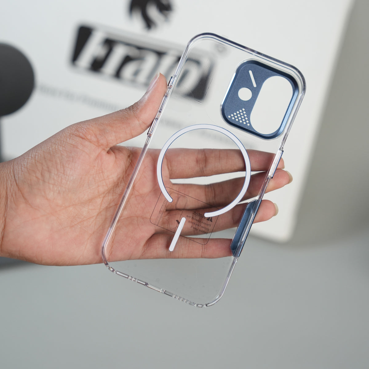 iPhone 17 Frosted MagSafe Case with Metallic Camera Frame