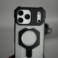 iPhone 17 Pro Max Rugged Armor MagSafe Case with Metal Kickstand