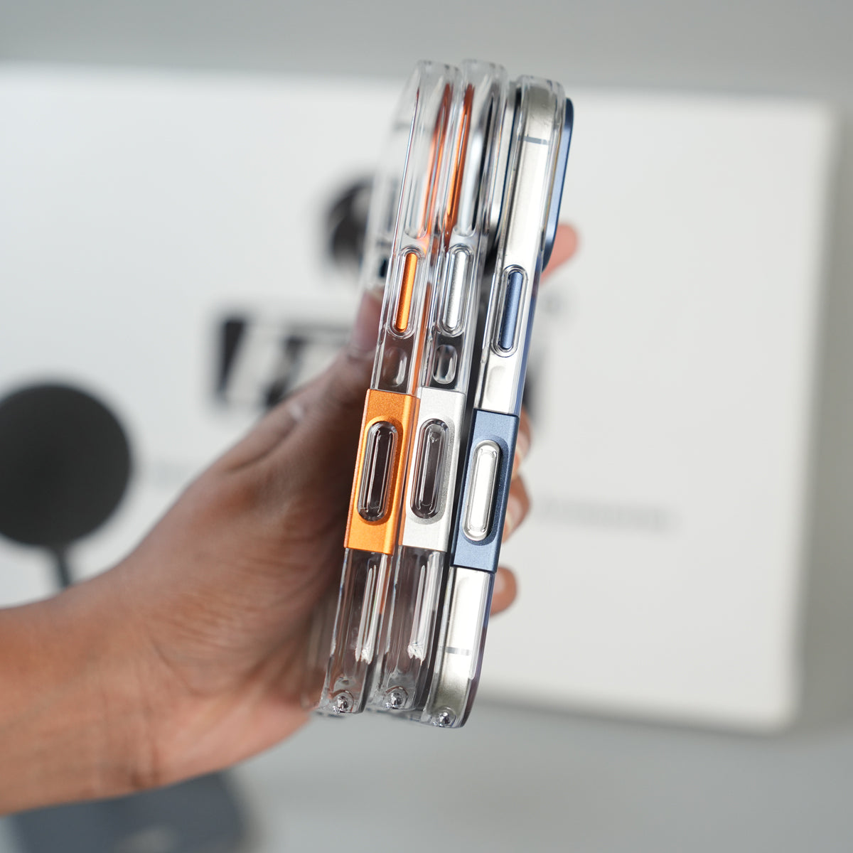 iPhone 17 Frosted MagSafe Case with Metallic Camera Frame