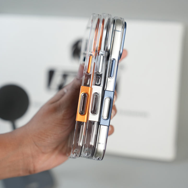 iPhone 17 Frosted MagSafe Case with Metallic Camera Frame
