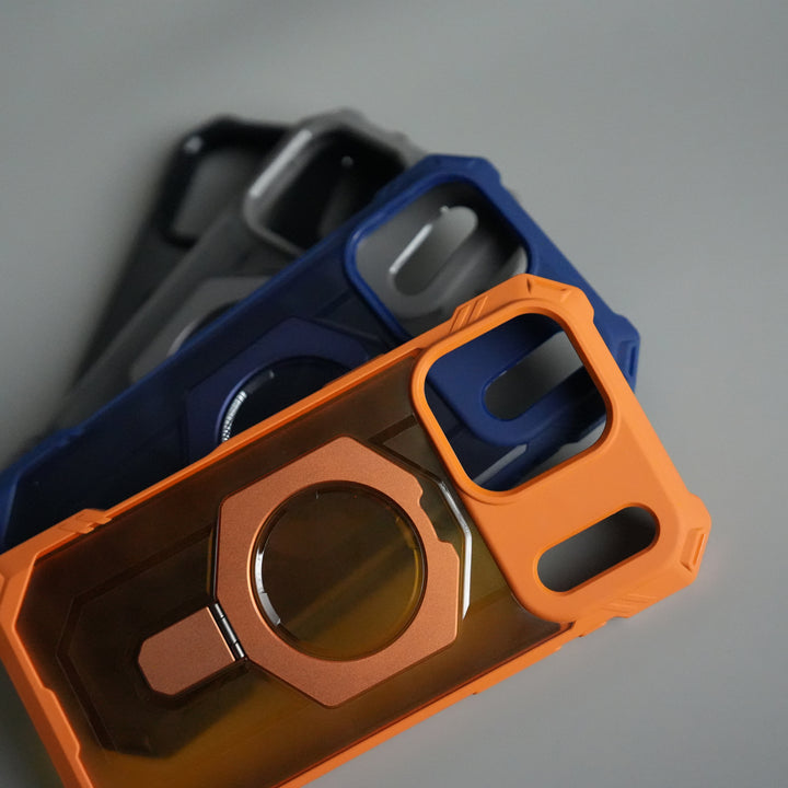 iPhone 17 Pro Rugged Armor MagSafe Case with Metal Kickstand