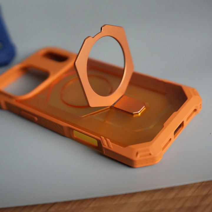 iPhone 17 Pro Rugged Armor MagSafe Case with Metal Kickstand