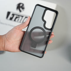 Galaxy S26 Ultra Frosted Ring Stand Case | Raised Camera Guard Matte Protective Cover