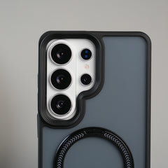 Galaxy S26 Ultra Frosted Ring Stand Case | Raised Camera Guard Matte Protective Cover