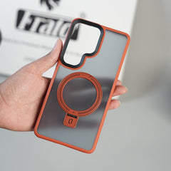 Galaxy S26 Ultra Frosted Ring Stand Case | Raised Camera Guard Matte Protective Cover