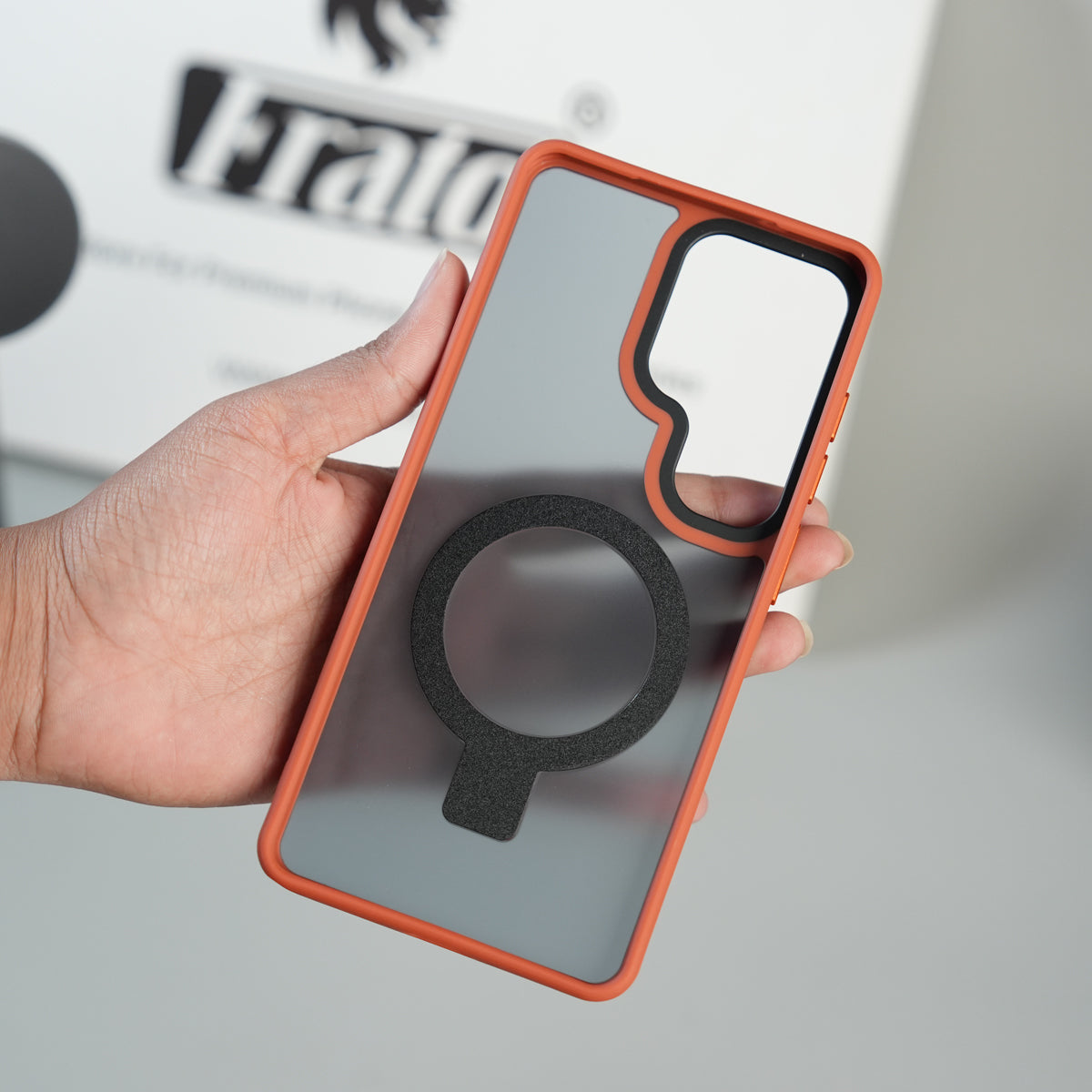 Galaxy S26 Ultra Frosted Ring Stand Case | Raised Camera Guard Matte Protective Cover