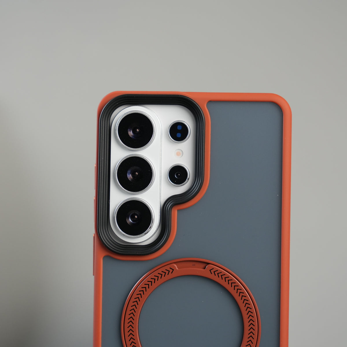 Galaxy S26 Ultra Frosted Ring Stand Case | Raised Camera Guard Matte Protective Cover