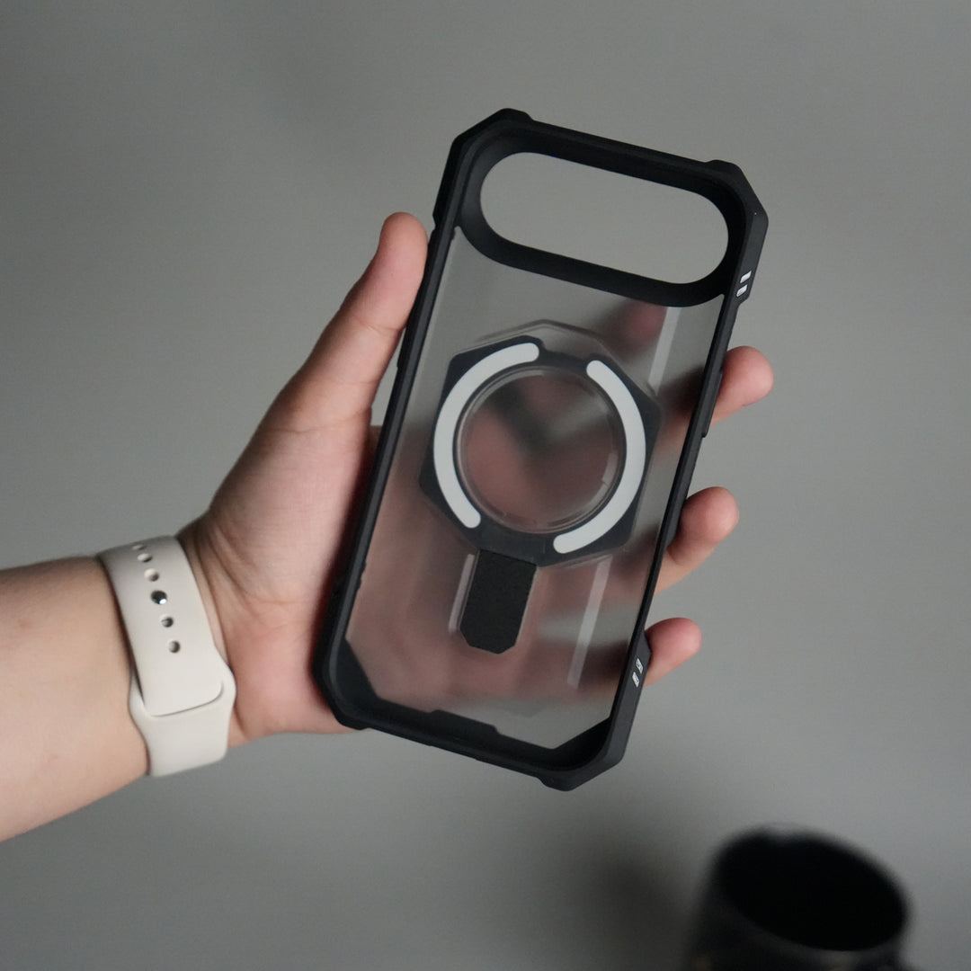 iPhone 17 Air – Rugged Armor MagSafe Case with Metal Kickstand
