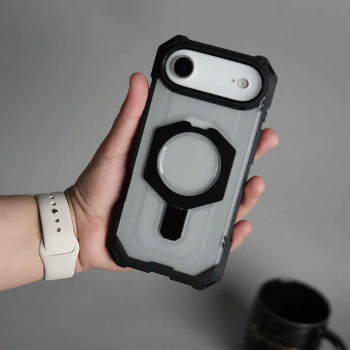 iPhone 17 Air – Rugged Armor MagSafe Case with Metal Kickstand