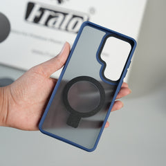 Galaxy S26 Ultra Frosted Ring Stand Case | Raised Camera Guard Matte Protective Cover
