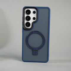 Galaxy S26 Ultra Frosted Ring Stand Case | Raised Camera Guard Matte Protective Cover