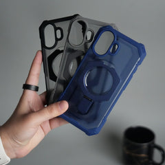 iPhone 17 – Rugged Armor MagSafe Case with Metal Kickstand