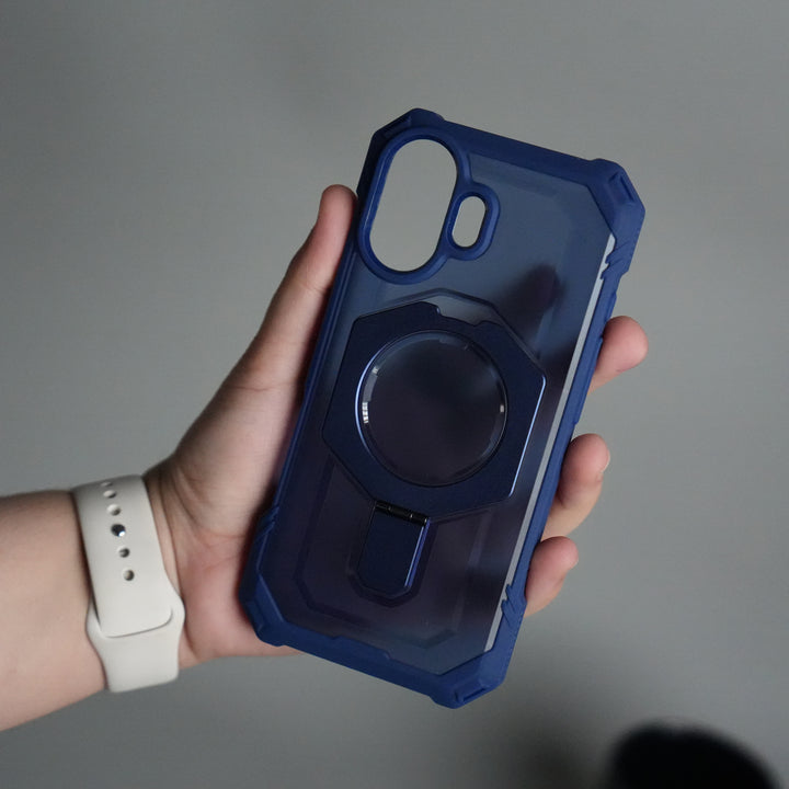 iPhone 17 – Rugged Armor MagSafe Case with Metal Kickstand