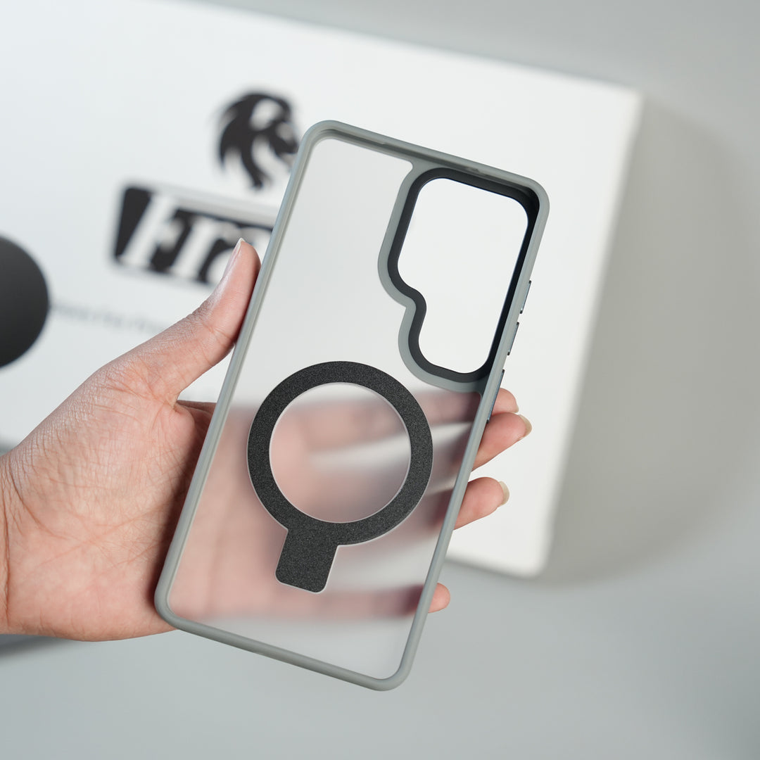 Galaxy S26 Ultra Frosted Ring Stand Case | Raised Camera Guard Matte Protective Cover