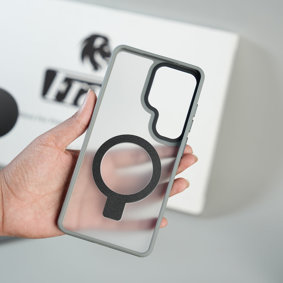Galaxy S26 Ultra Frosted Ring Stand Case | Raised Camera Guard Matte Protective Cover