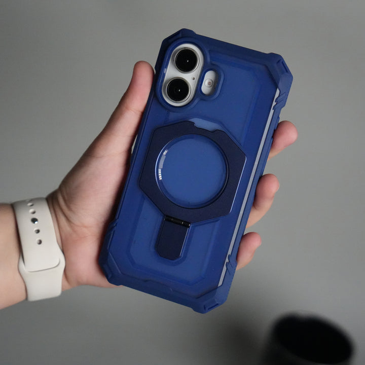 iPhone 17 – Rugged Armor MagSafe Case with Metal Kickstand