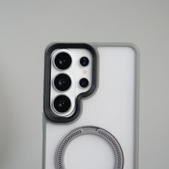 Galaxy S26 Ultra Frosted Ring Stand Case | Raised Camera Guard Matte Protective Cover