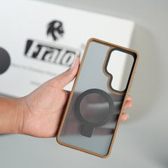 Galaxy S26 Ultra Frosted Ring Stand Case | Raised Camera Guard Matte Protective Cover