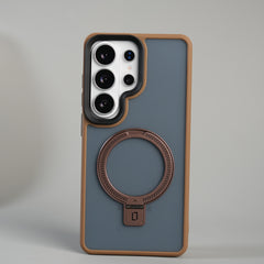 Galaxy S26 Ultra Frosted Ring Stand Case | Raised Camera Guard Matte Protective Cover