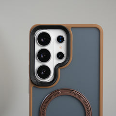 Galaxy S26 Ultra Frosted Ring Stand Case | Raised Camera Guard Matte Protective Cover