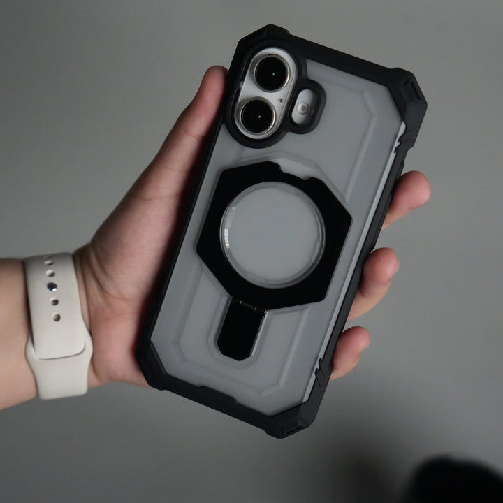 iPhone 17 – Rugged Armor MagSafe Case with Metal Kickstand