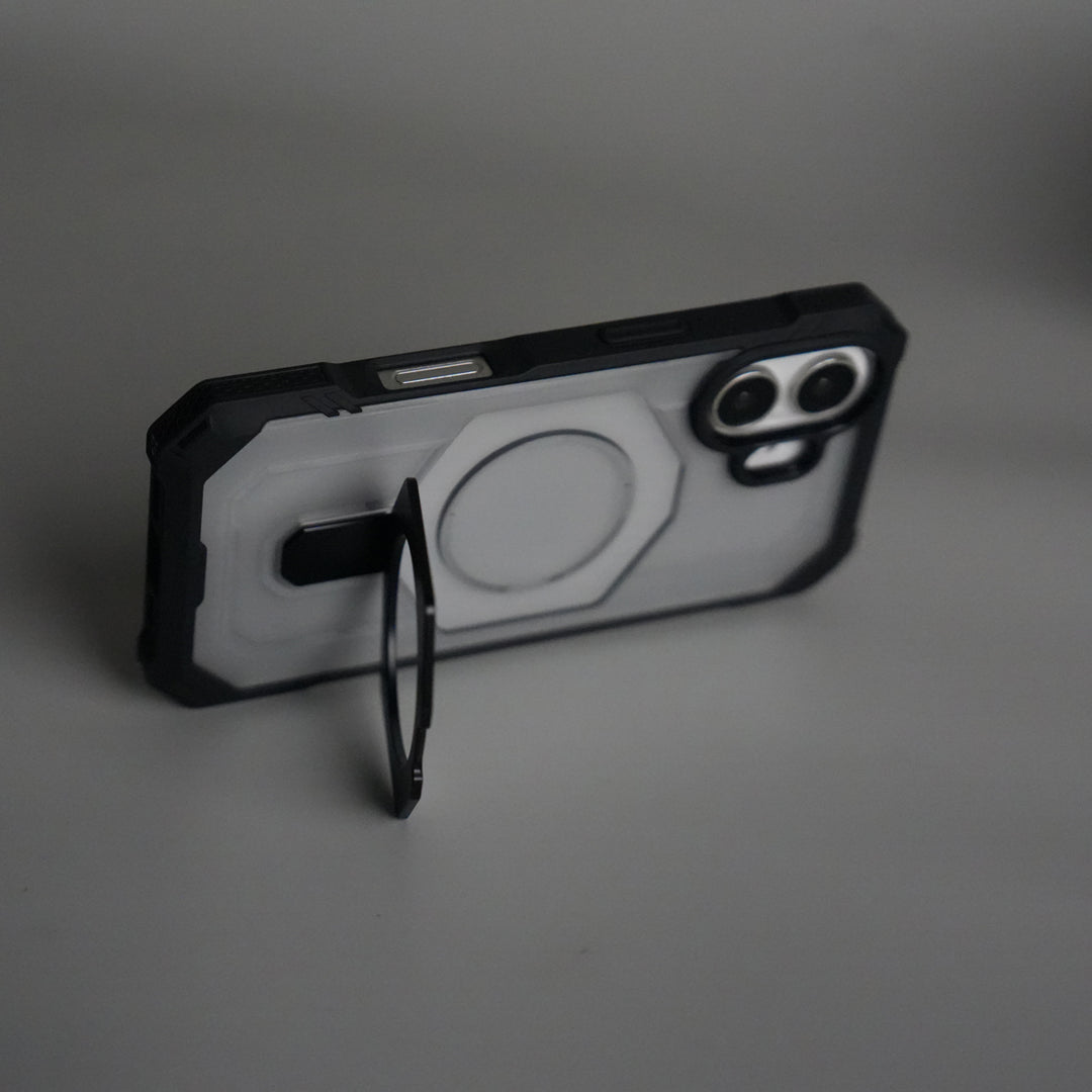 iPhone 17 – Rugged Armor MagSafe Case with Metal Kickstand