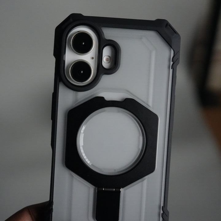 iPhone 17 – Rugged Armor MagSafe Case with Metal Kickstand