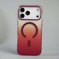 iPhone 17 Series Blush Pink Gradient Wave Pattern MagSafe Compatible Case