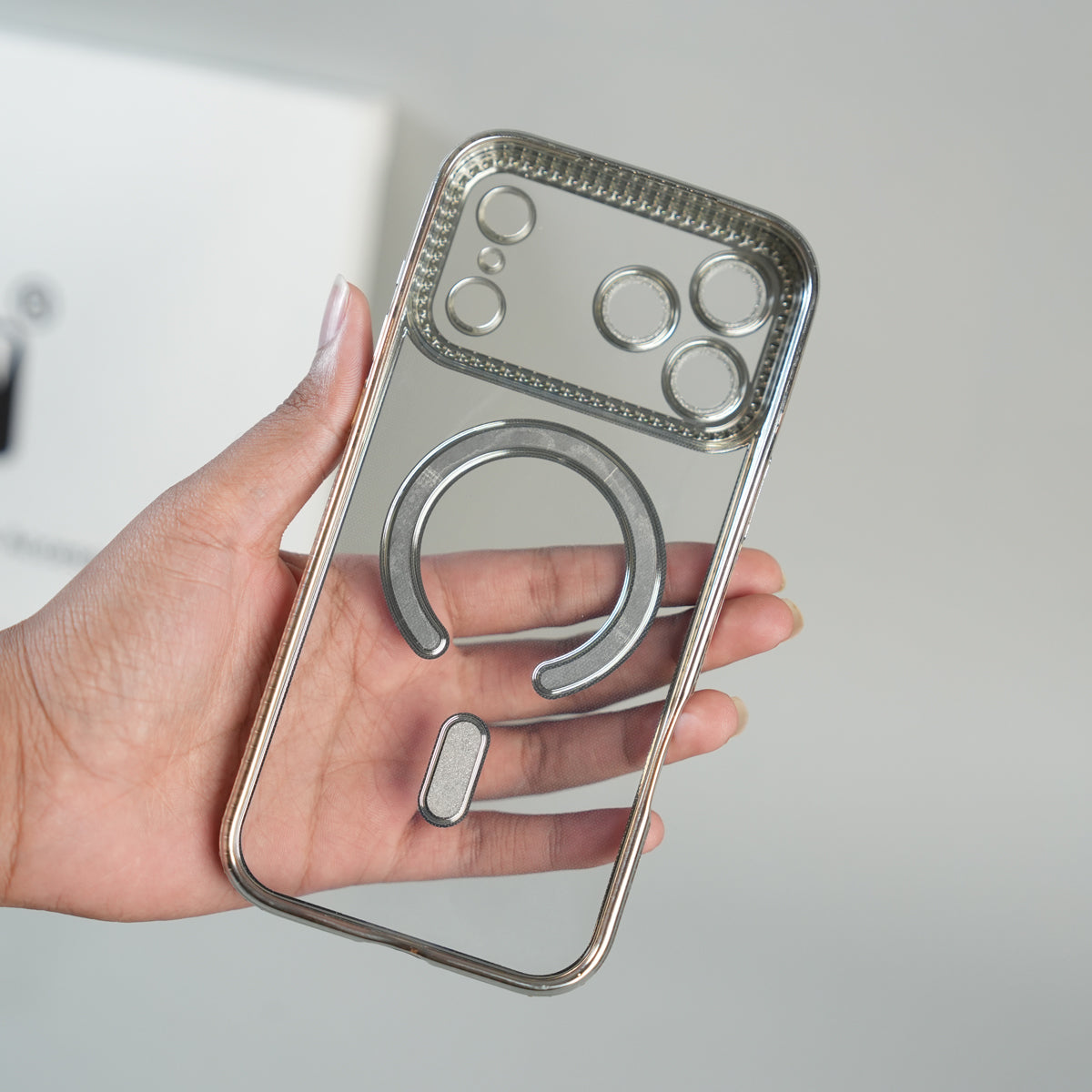 iPhone 17 Series Luxury Crystal MagSafe Case with Rhinestone Camera Frame