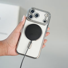 iPhone 17 Series Luxury Crystal MagSafe Case with Rhinestone Camera Frame
