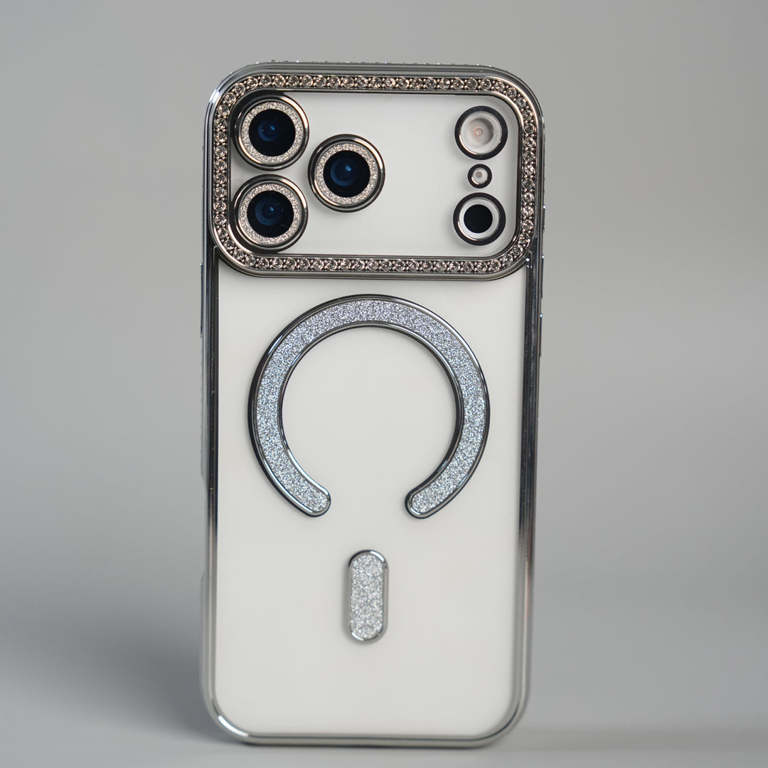 iPhone 17 Series Luxury Crystal MagSafe Case with Rhinestone Camera Frame