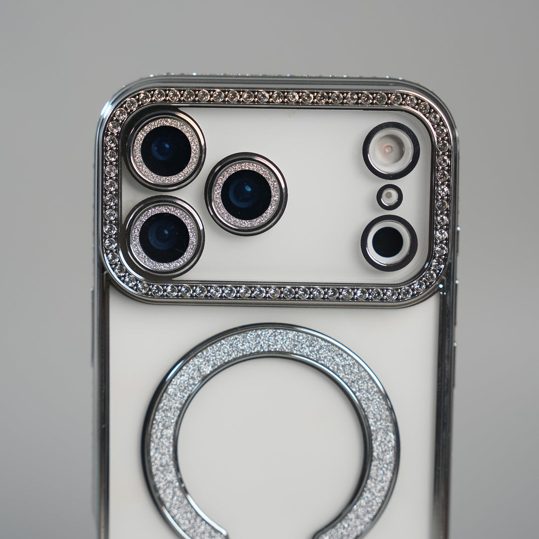 iPhone 17 Series Luxury Crystal MagSafe Case with Rhinestone Camera Frame