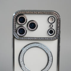 iPhone 17 Series Luxury Crystal MagSafe Case with Rhinestone Camera Frame