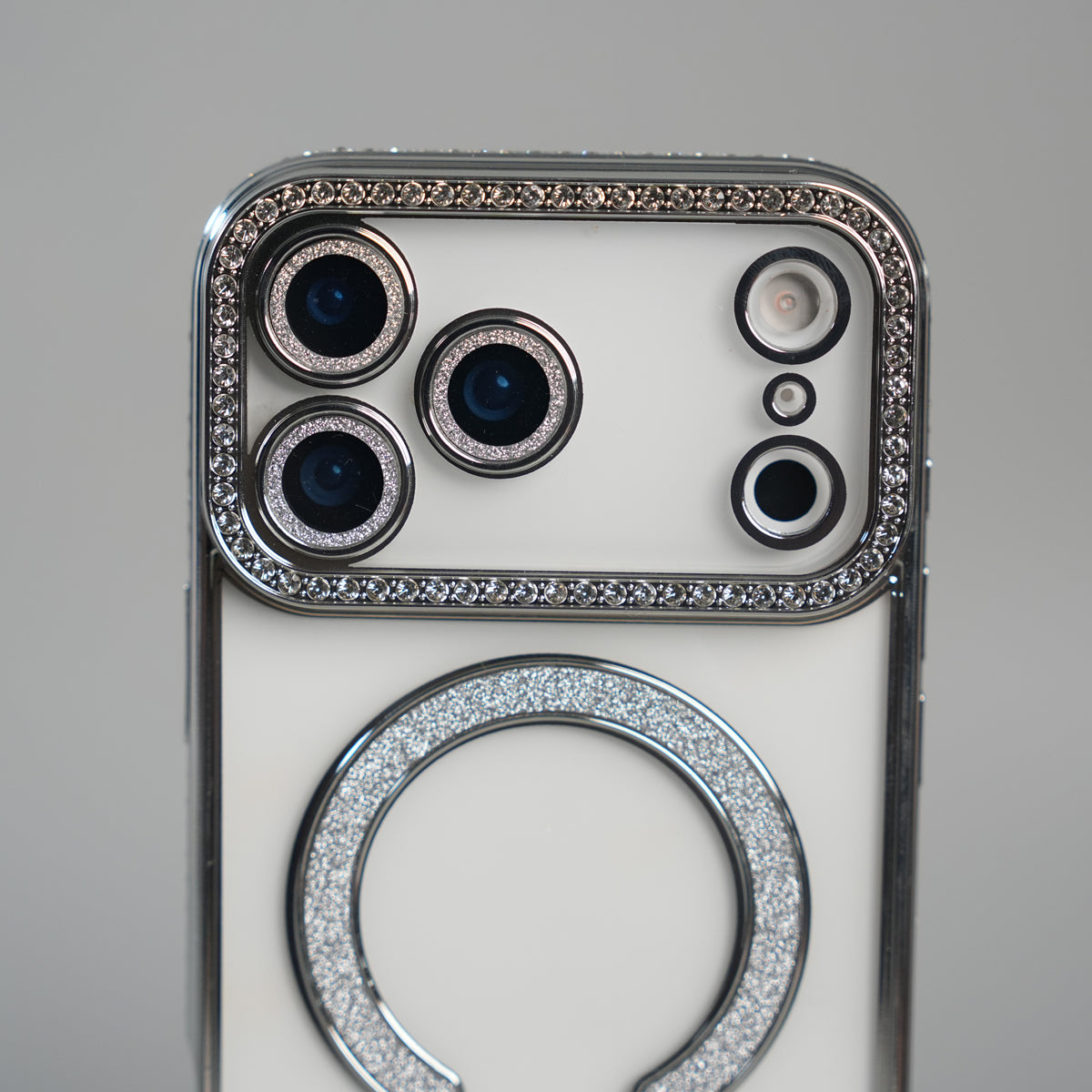 iPhone 17 Series Luxury Crystal MagSafe Case with Rhinestone Camera Frame