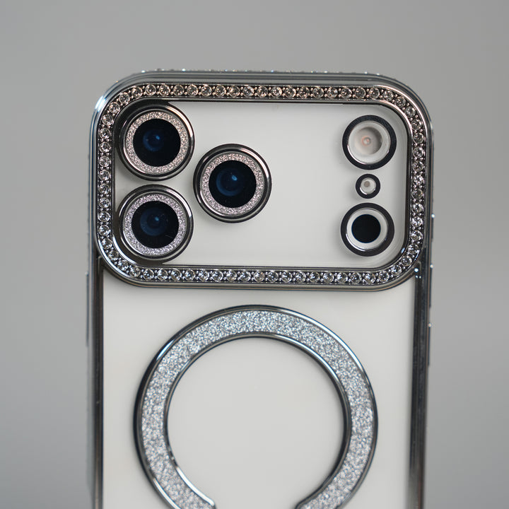 iPhone 17 Series Luxury Crystal MagSafe Case with Rhinestone Camera Frame