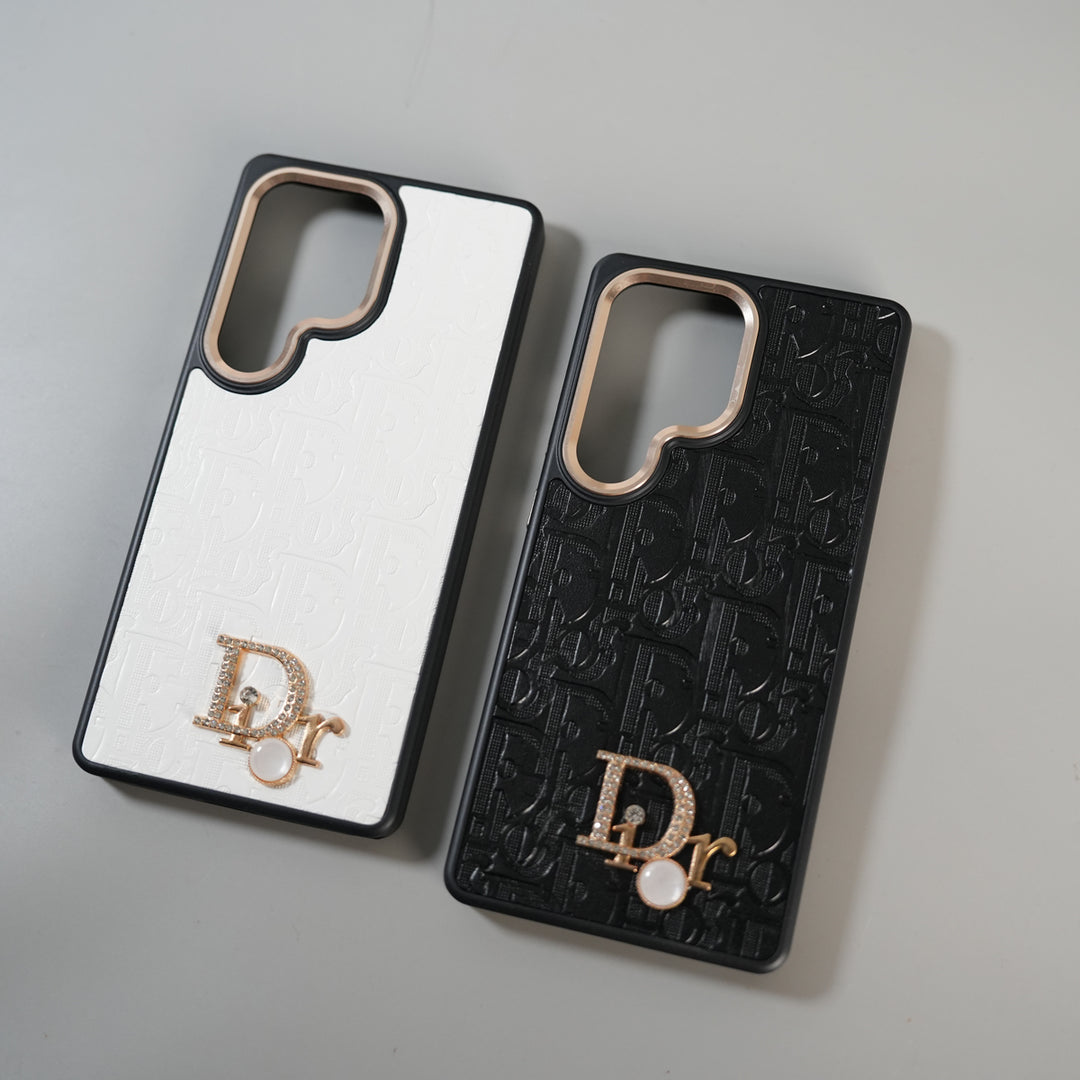 Galaxy Ultra Series Luxury Embossed Monogram Case with Metal Logo Charm