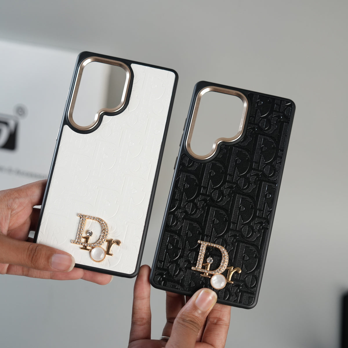Galaxy Ultra Series Luxury Embossed Monogram Case with Metal Logo Charm